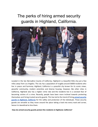 the perks of hiring armed security guards