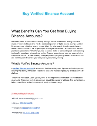 Buy Verified Binance Account