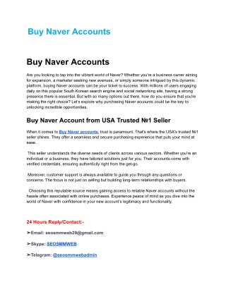 Where can I Buy Naver Accounts ?