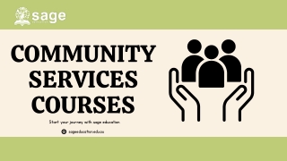 community services courses start your journey