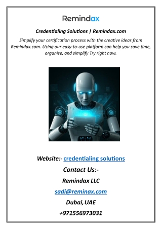 Credentialing Solutions  Remindax.com