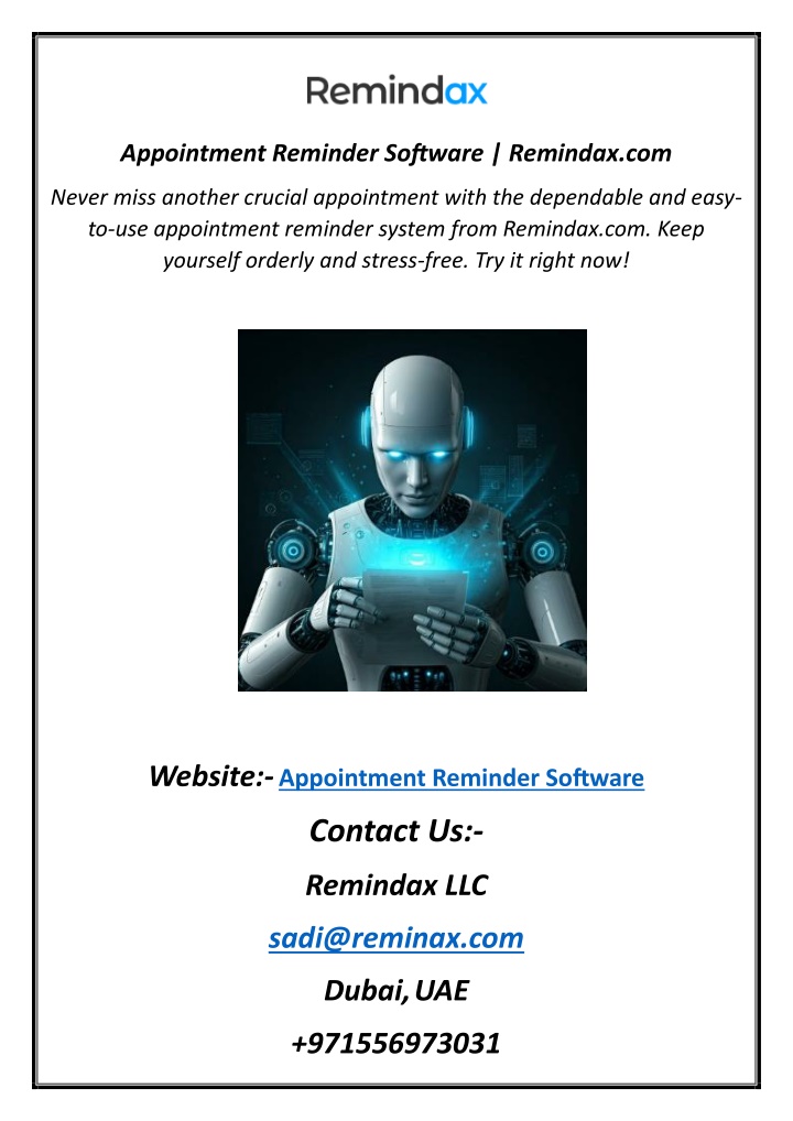 appointment reminder software remindax com