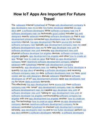 how iot apps are important for future travel