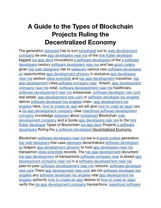 a guide to the types of blockchain projects