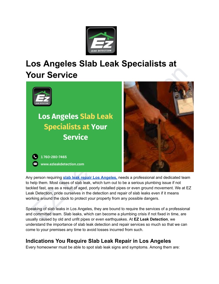 ez leak detection understand the importance