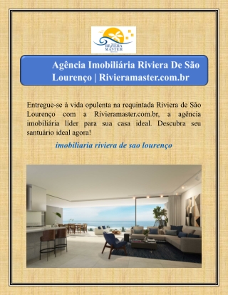 Agência Imobiliária Riviera De São Lourenço | Rivieramaster.com.br