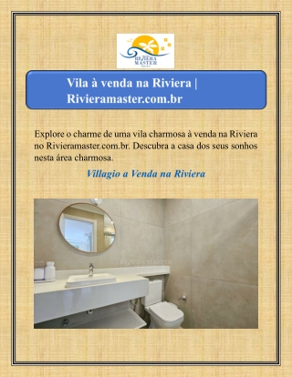 Vila à venda na Riviera | Rivieramaster.com.br
