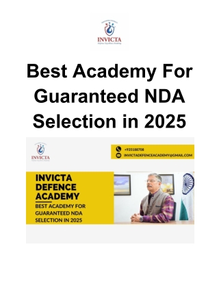 Best Academy For Guaranteed NDA Selection in 2025