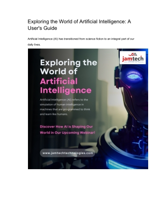 exploring the world of artificial intelligence