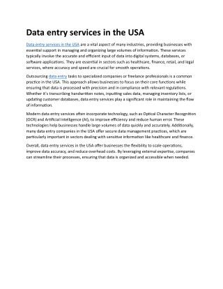 Data entry services