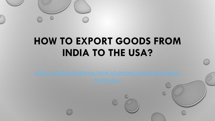 how to export goods from india to the usa