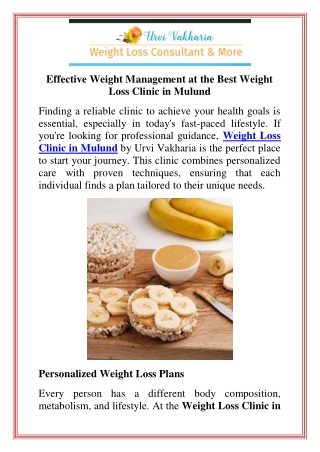 Effective Weight Management at the Best Weight Loss Clinic in Mulund (1)