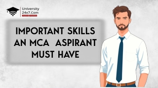 Important  skills for online MCA Course  - University24x7