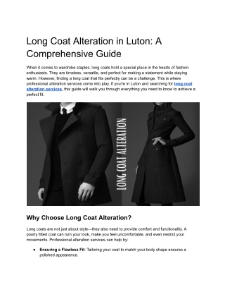 Long Coat Alteration in Luton_ A Comprehensive Guide