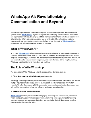 whatsapp ai revolutionizing communication
