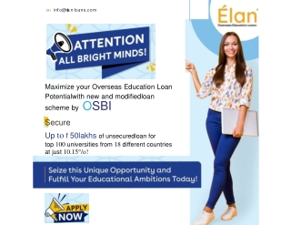 SBI Education Loan for Studying Abroad - Features, Eligibility & Benefits