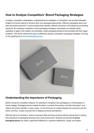 How to Analyze Competitors Brand Packaging Strategies