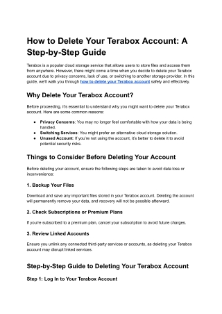 how to delete your terabox account a step by step
