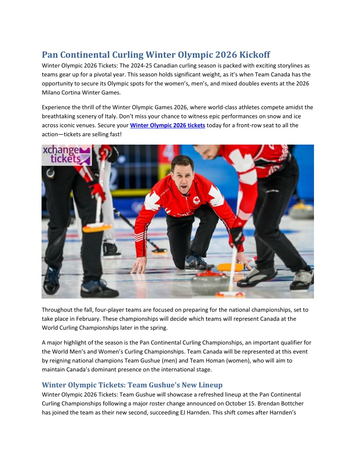 pan continental curling winter olympic 2026