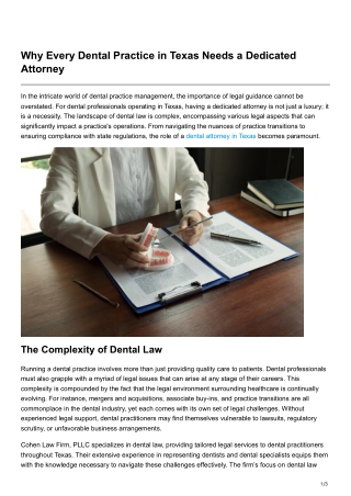 Why Every Dental Practice in Texas Needs a Dedicated Attorney