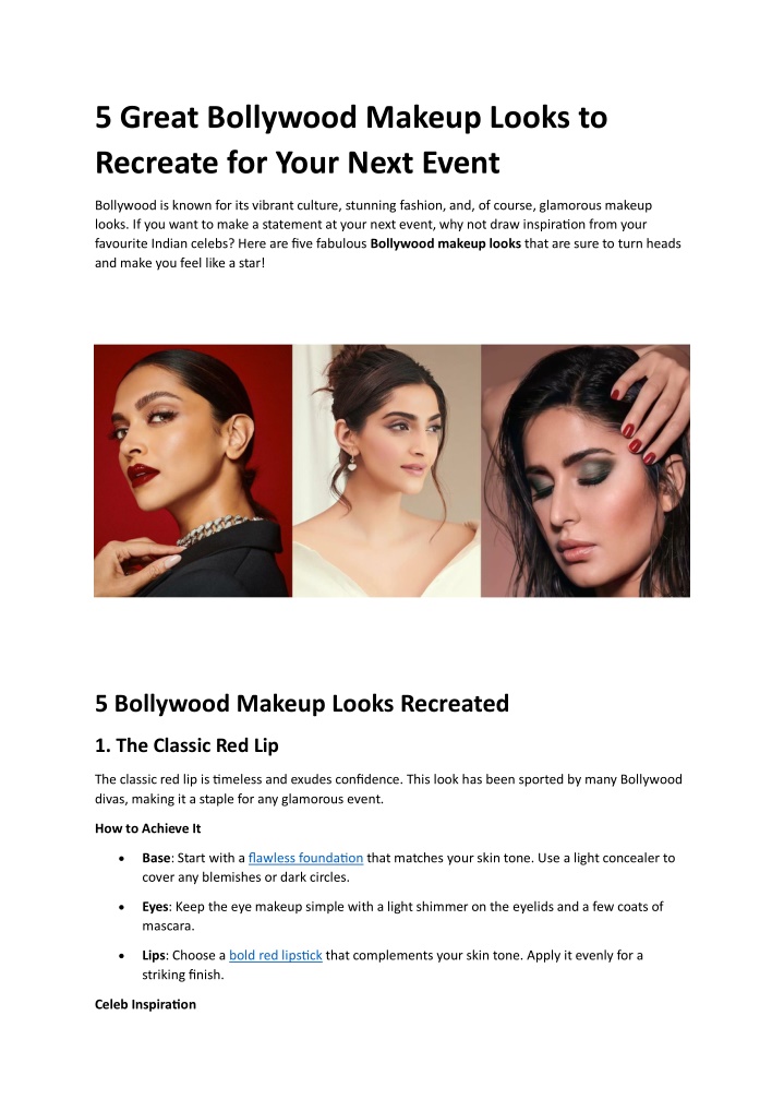 5 great bollywood makeup looks to recreate