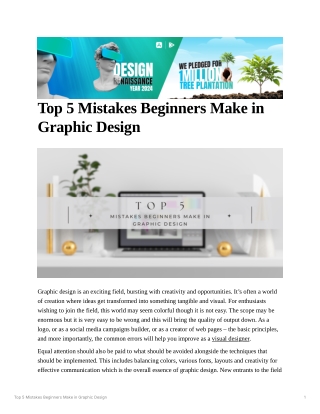 Top 5 Mistakes Beginners Make in Graphic Design