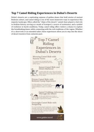 top 7 camel riding experiences in dubai s deserts