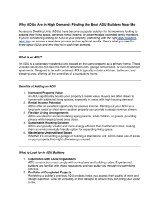 why adus are in high demand finding the best