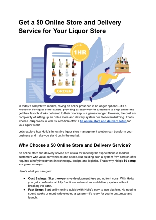 get a 0 online store and delivery service