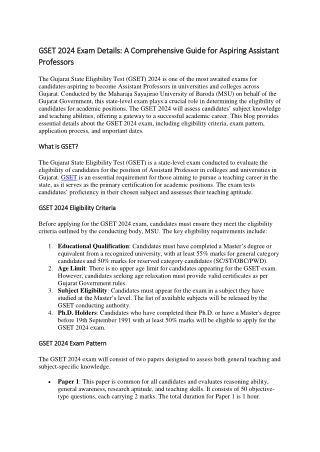 GSET 2024 Exam details