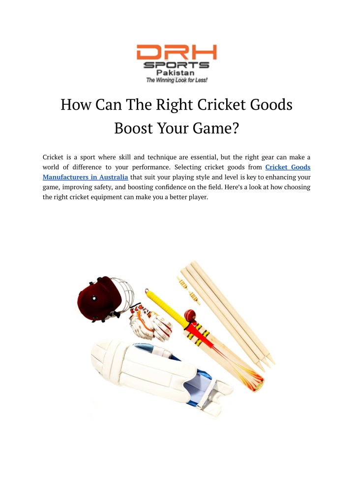 how can the right cricket goods boost your game