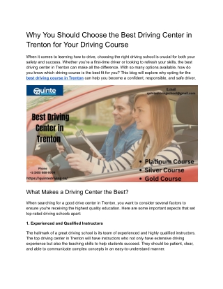 Best Driving Center in Trenton: Your Path to Safe Driving