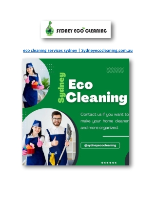 eco cleaning services sydney | Sydneyecocleaning.com.au