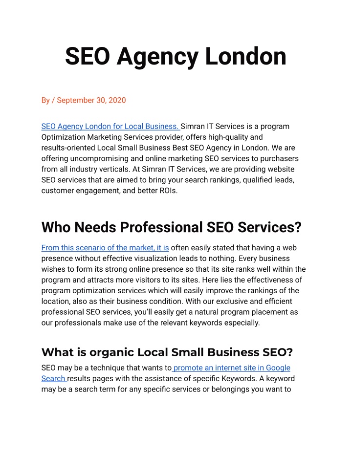 seo agency london