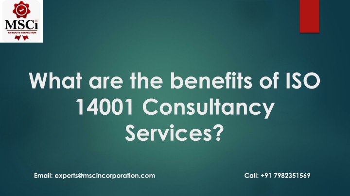 what are the benefits of iso 14001 consultancy services