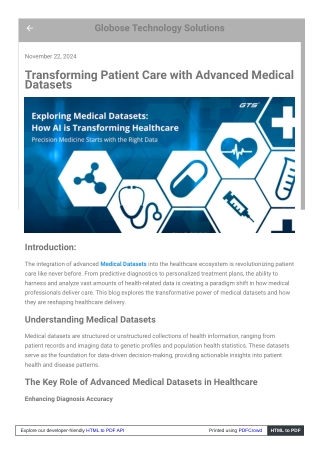 Transforming Patient Care with Advanced Medical Datasets