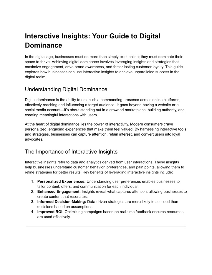 interactive insights your guide to digital