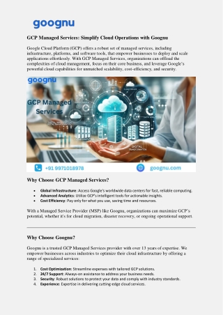 gcp managed services simplify cloud operations