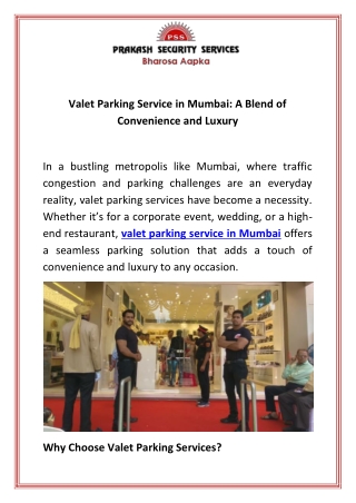 Valet Parking Service in Mumbai A Blend of Convenience and Luxury