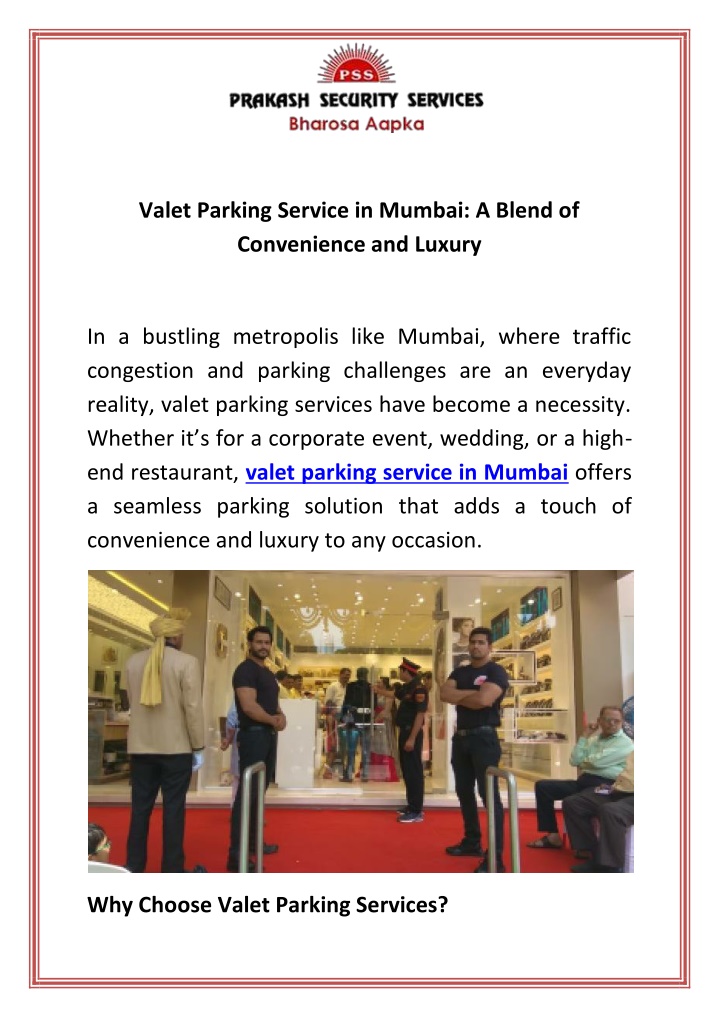 valet parking service in mumbai a blend