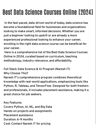 Best Data Science Courses Online [2024]