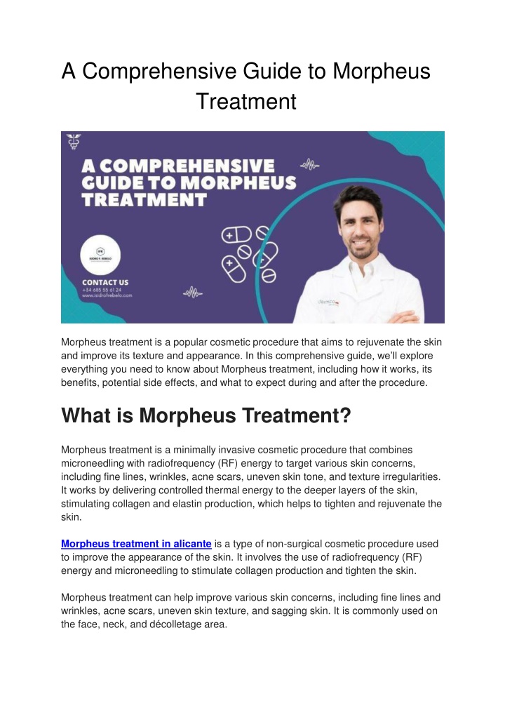 a comprehensive guide to morpheus treatment