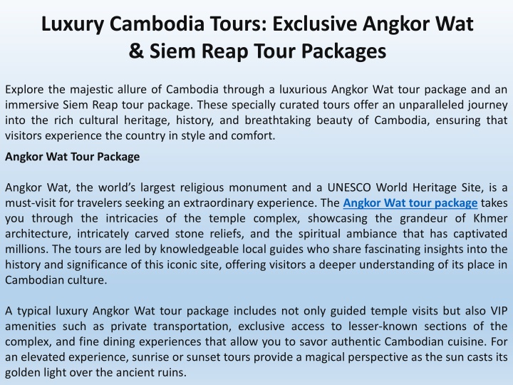 luxury cambodia tours exclusive angkor wat siem