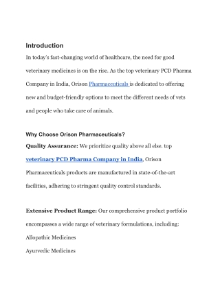 veterinary PCD Pharma Company in India