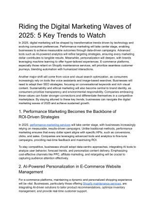 Riding the Digital Marketing Waves of 2025: 5 Key Trends to Watch