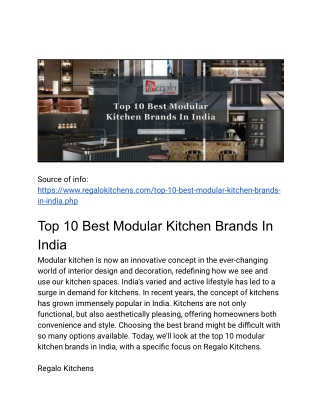 Top 10 Best Modular Kitchen Brands In India