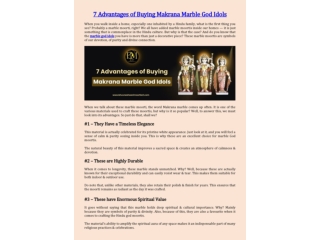 7 Advantages of Buying Makrana Marble God Idols