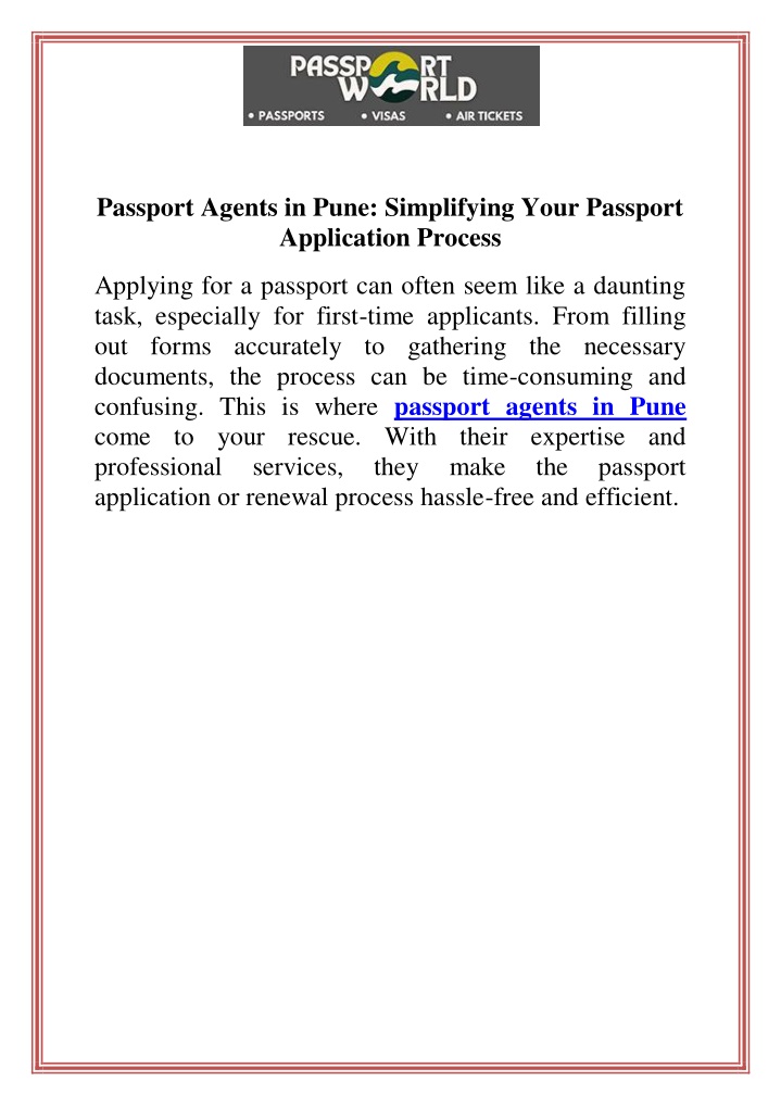 passport agents in pune simplifying your passport