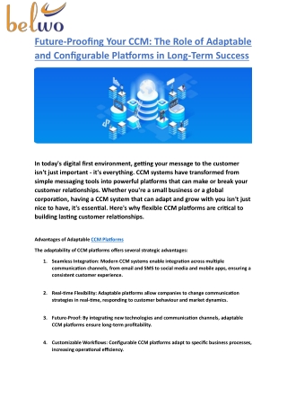 Future-Proofing Your CCM The Role of Adaptable and Configurable Platforms in Long-Term Success