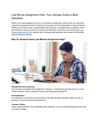 last minute assignment help your ultimate guide